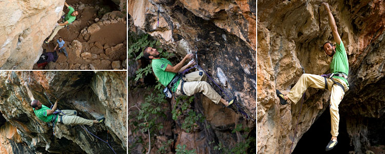 Aris Mavromatis dans "Psycholousia"(7b+) et "King-Kong"(8b+)